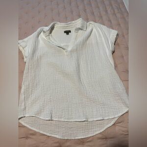 Style & Co. White Textured Blouse